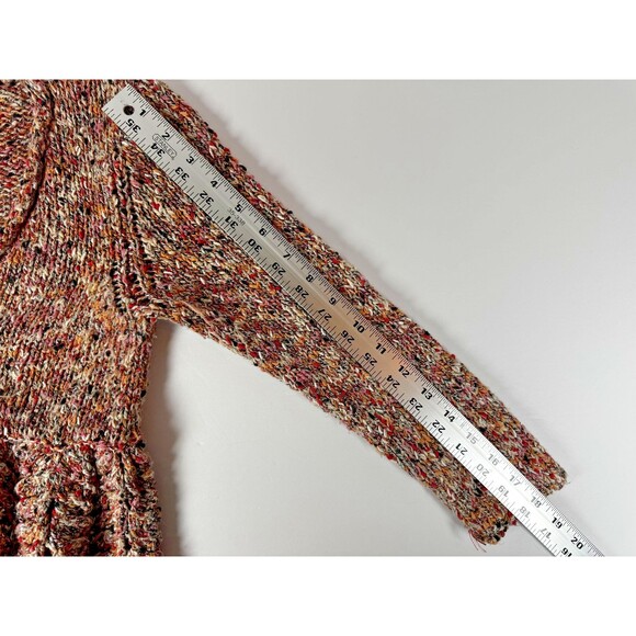 Free People Sweater Womens Small Boho Open Cardigan Button Knit Peplum - Picture 10 of 12